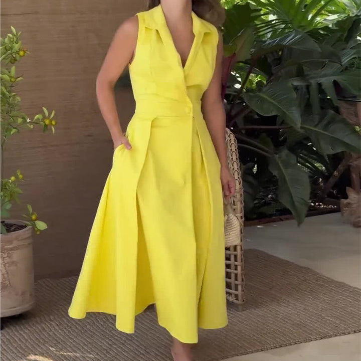 Amancia | Midi-Kleid für Damen mit V-Ausschnitt