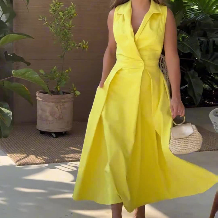 Amancia | Midi-Kleid für Damen mit V-Ausschnitt