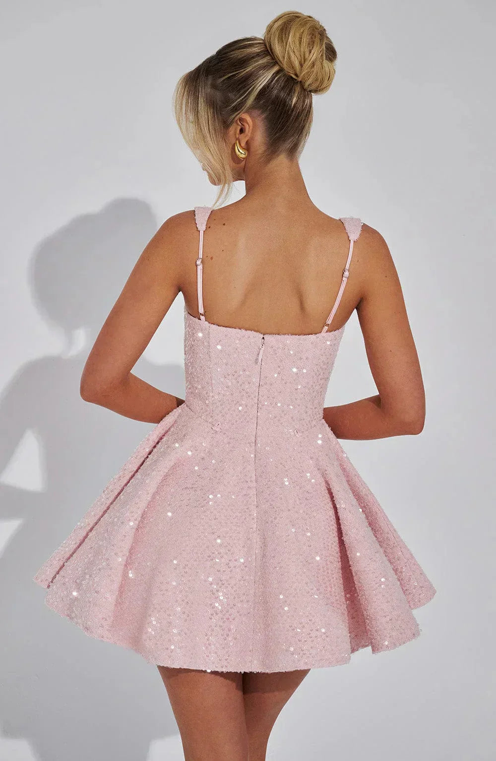 Hazel | Schickes Mini-Blush-Kleid für Damen mit eckigem Ausschnitt