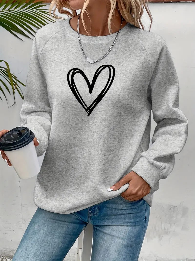 Heartzone | Lässiges Sweatshirt für Damen mit Herzmotiv