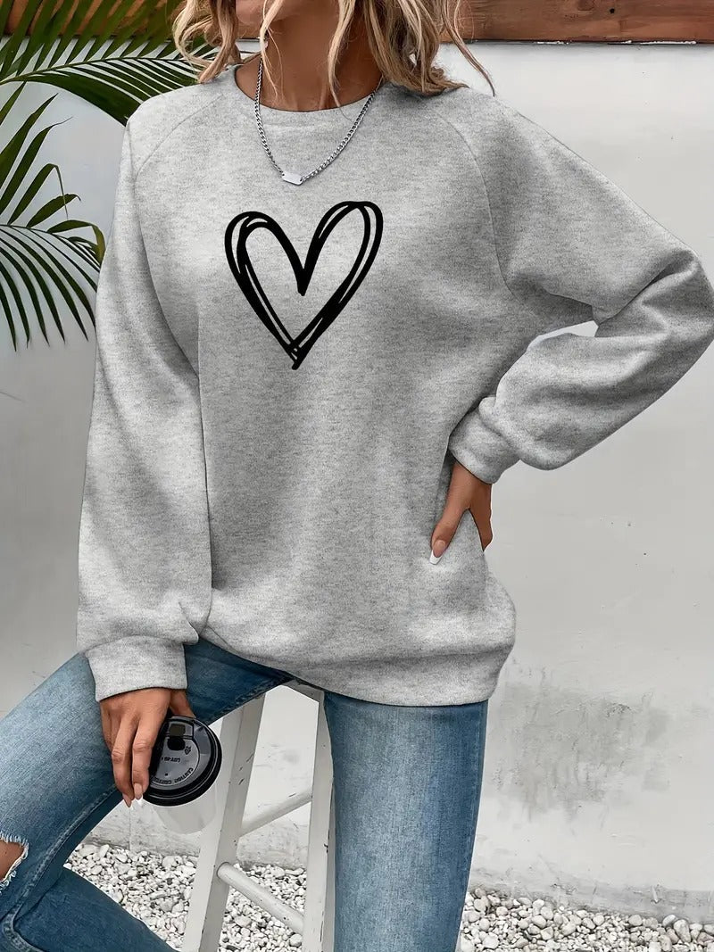 Heartzone | Lässiges Sweatshirt für Damen mit Herzmotiv