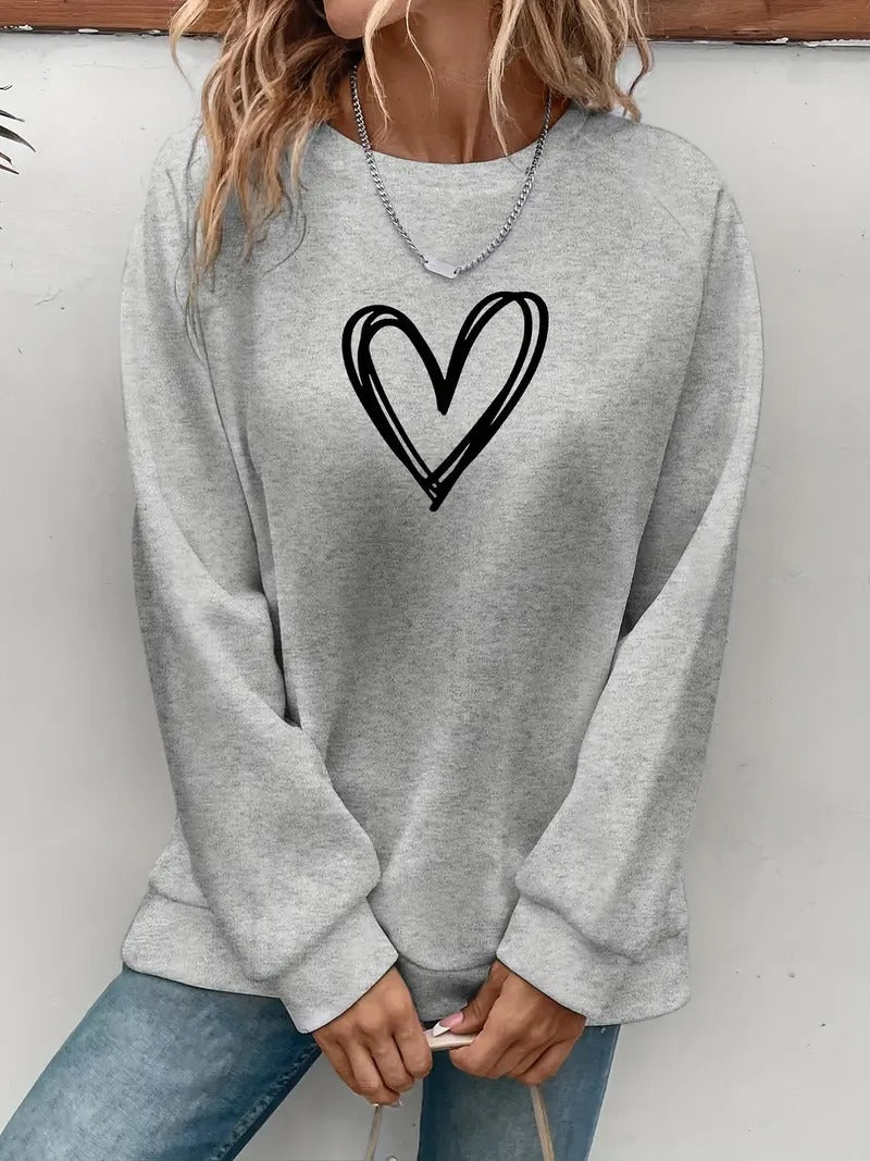 Heartzone | Lässiges Sweatshirt für Damen mit Herzmotiv