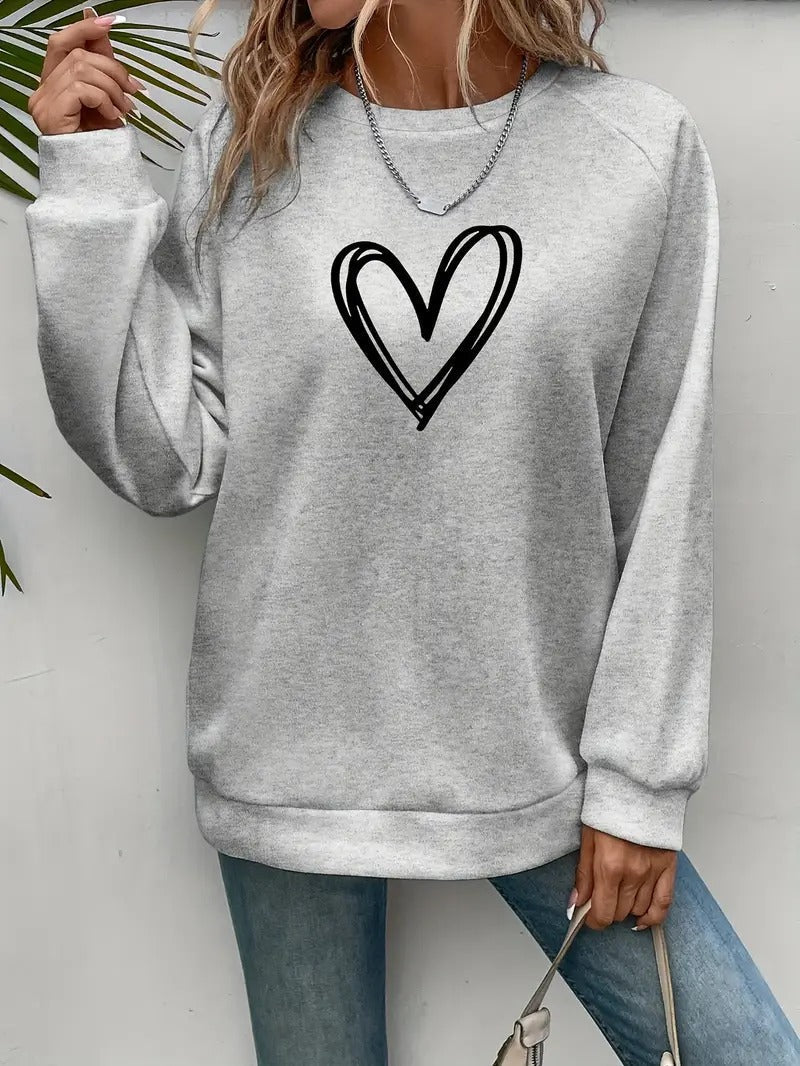 Heartzone | Lässiges Sweatshirt für Damen mit Herzmotiv