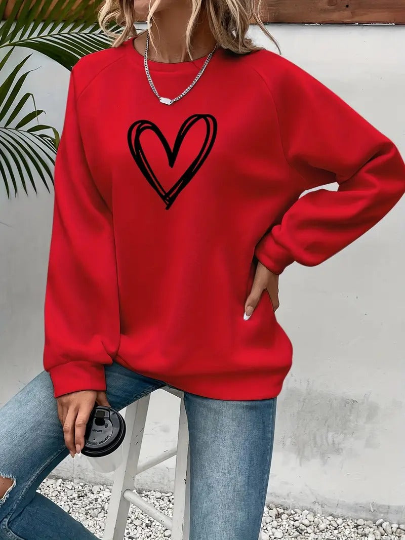Heartzone | Lässiges Sweatshirt für Damen mit Herzmotiv