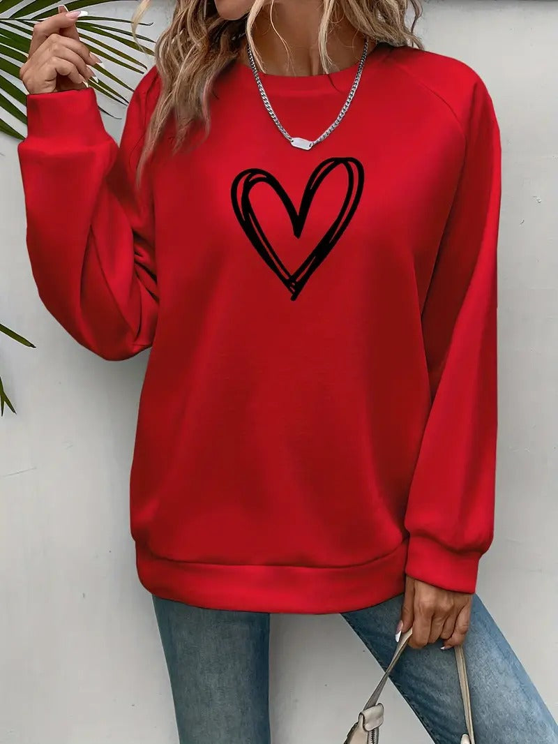 Heartzone | Lässiges Sweatshirt für Damen mit Herzmotiv