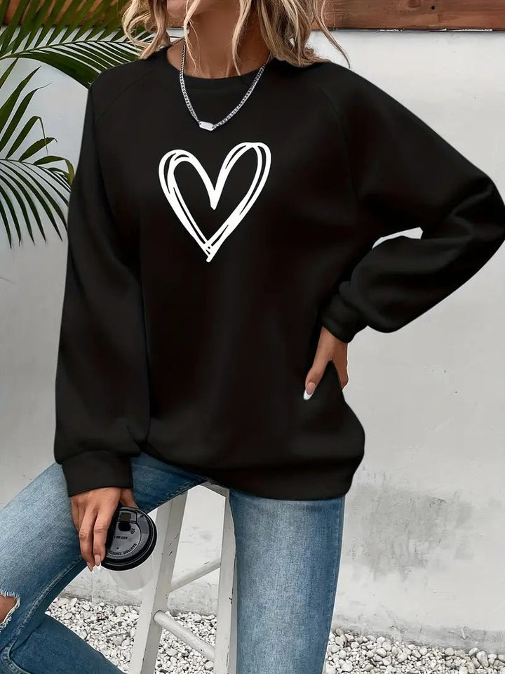 Heartzone | Lässiges Sweatshirt für Damen mit Herzmotiv
