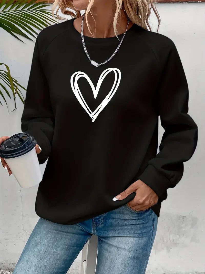 Heartzone | Lässiges Sweatshirt für Damen mit Herzmotiv