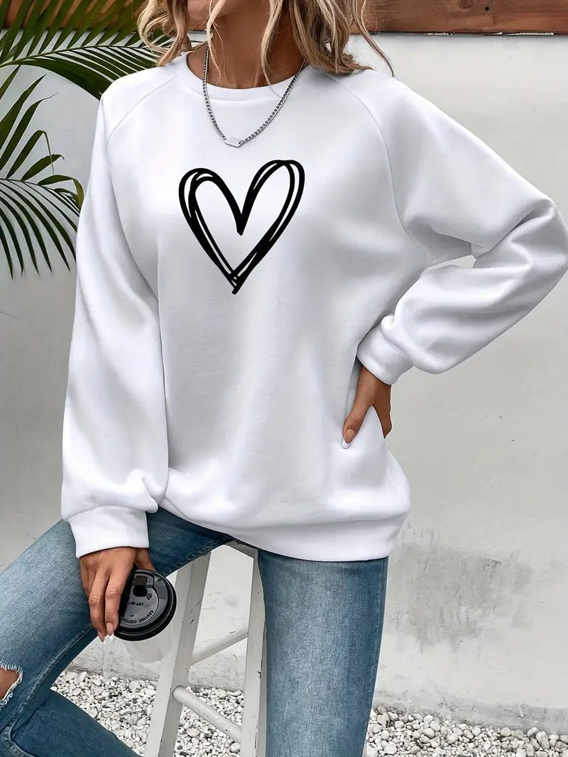 Heartzone | Lässiges Sweatshirt für Damen mit Herzmotiv