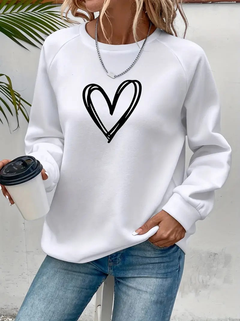 Heartzone | Lässiges Sweatshirt für Damen mit Herzmotiv