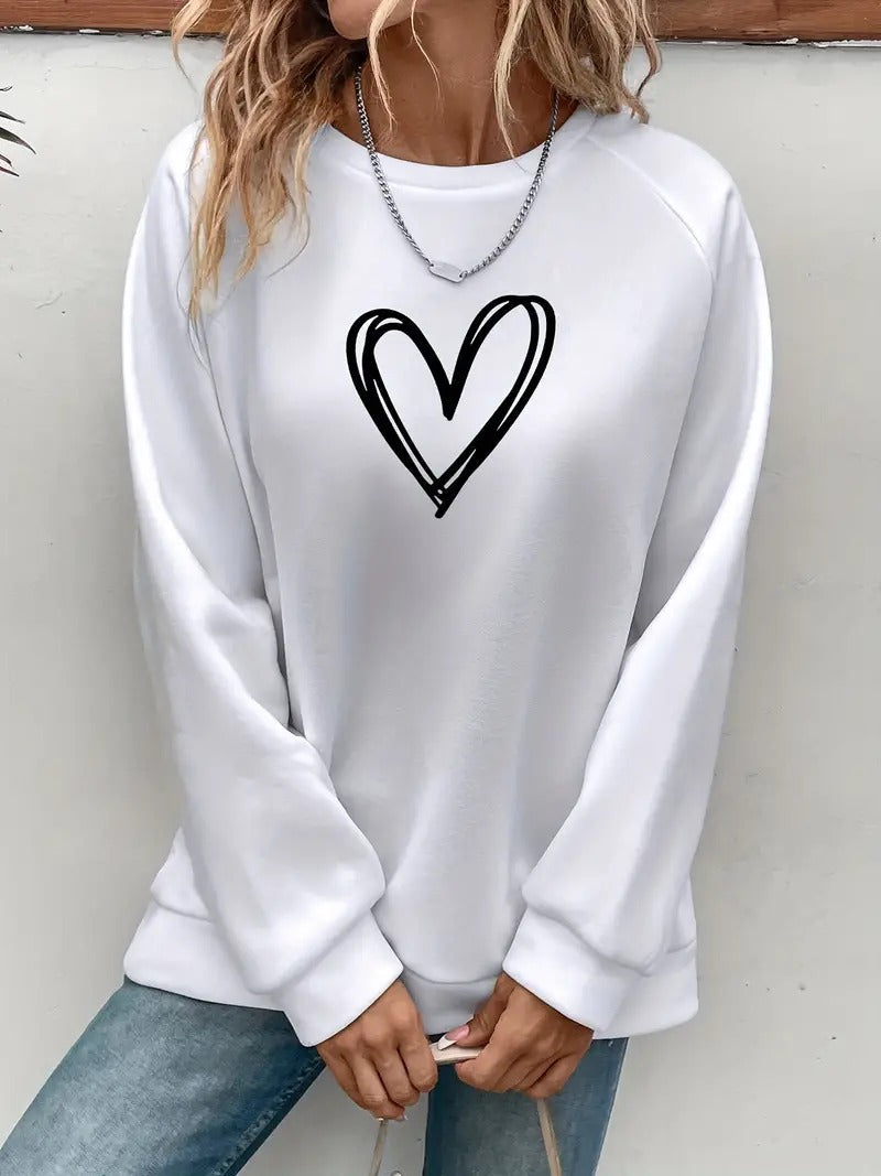 Heartzone | Lässiges Sweatshirt für Damen mit Herzmotiv