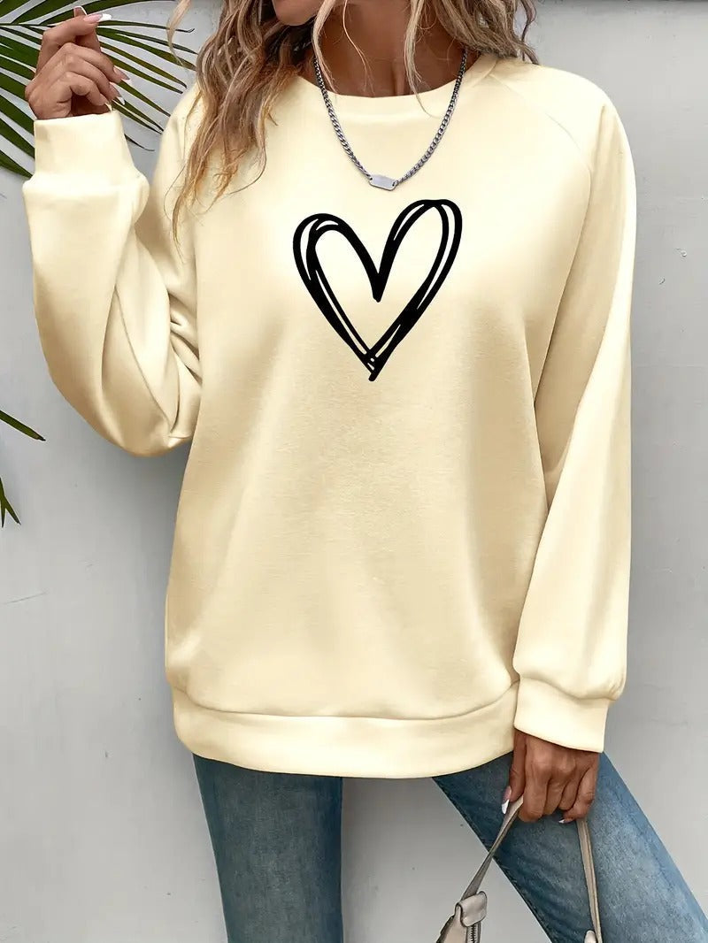 Heartzone | Lässiges Sweatshirt für Damen mit Herzmotiv