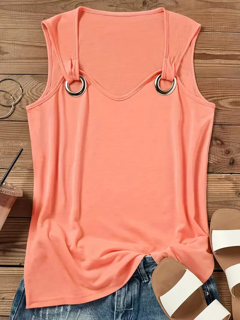 Vivid | Schickes ärmelloses Sommer-Top für Damen mit Rundhalsausschnitt