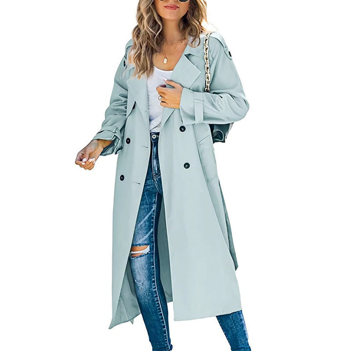 Damen Trenchcoat mit Knöpfen und langen Ärmeln