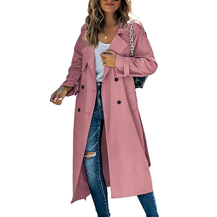 Damen Trenchcoat mit Knöpfen und langen Ärmeln