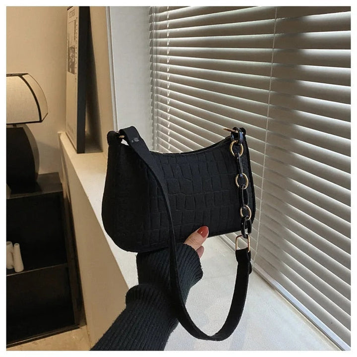 Magnella | Elegante Schultertasche im Krokodil-Präge-Design für Damen