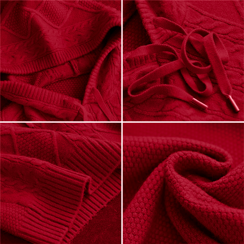 Fabiola | Jacquard-Kapuzenpullover für Damen mit langen Ärmeln