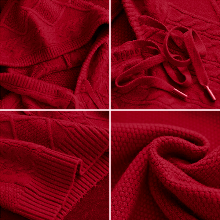 Fabiola | Jacquard-Kapuzenpullover für Damen mit langen Ärmeln