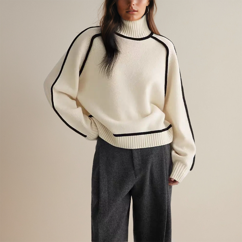 Vanessa | Luxe Pullover für Damen mit Rollkragen und langen Ärmeln