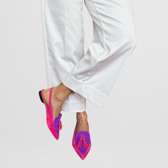 Frendessa | Fransen Ballettschuhe für Damen mit Batik-Optik