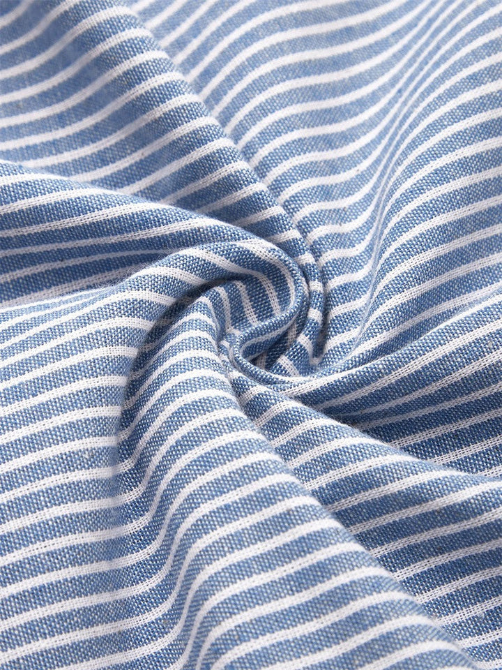 Wanda | Gestreiftes Midi-Kleid für Damen mit Streifen und Rundhalsausschnitt