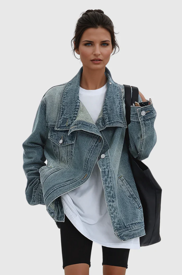 Bella | Künstlerische Jeansjacke mit Sternenmuster