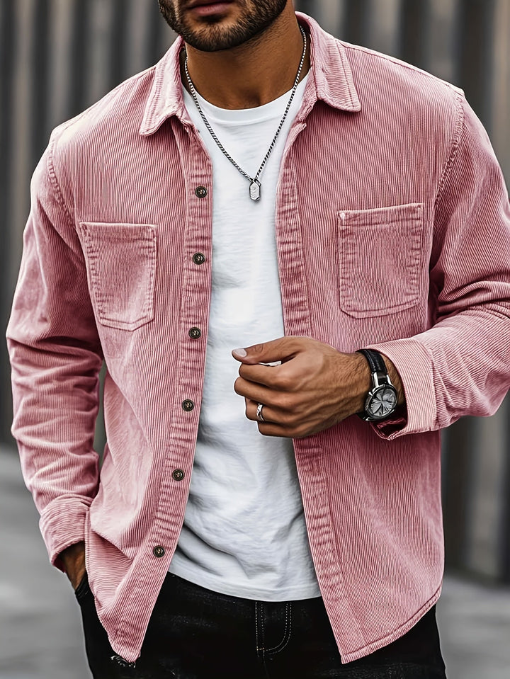 Johan | Herren Cordhemdjacke mit langen Ärmeln