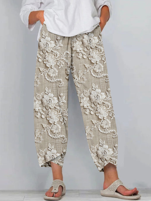 Seraya | Entspannte Bedruckte Hose mit Blumenmuster