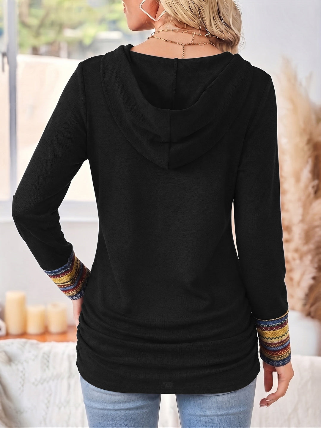 Vera | Damen Top mit langen Ärmeln und Knöpfen