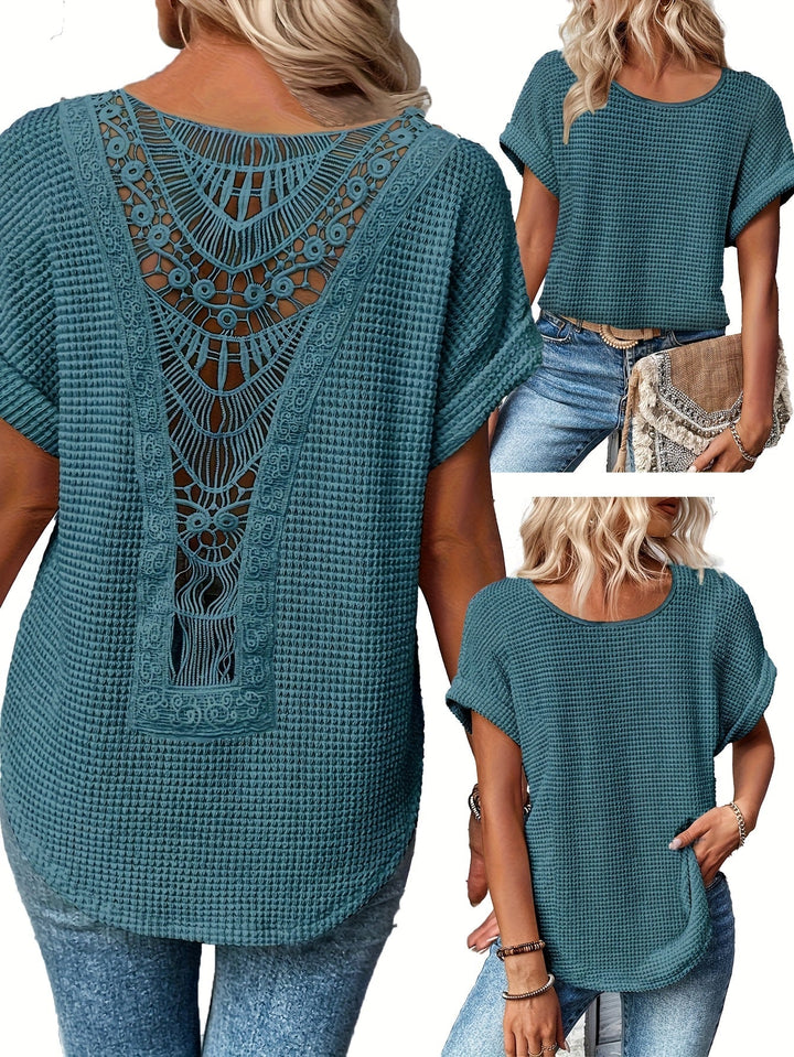 Oliv | Bequemes Rundhals-T-Shirt mit Rundhalsausschnitt