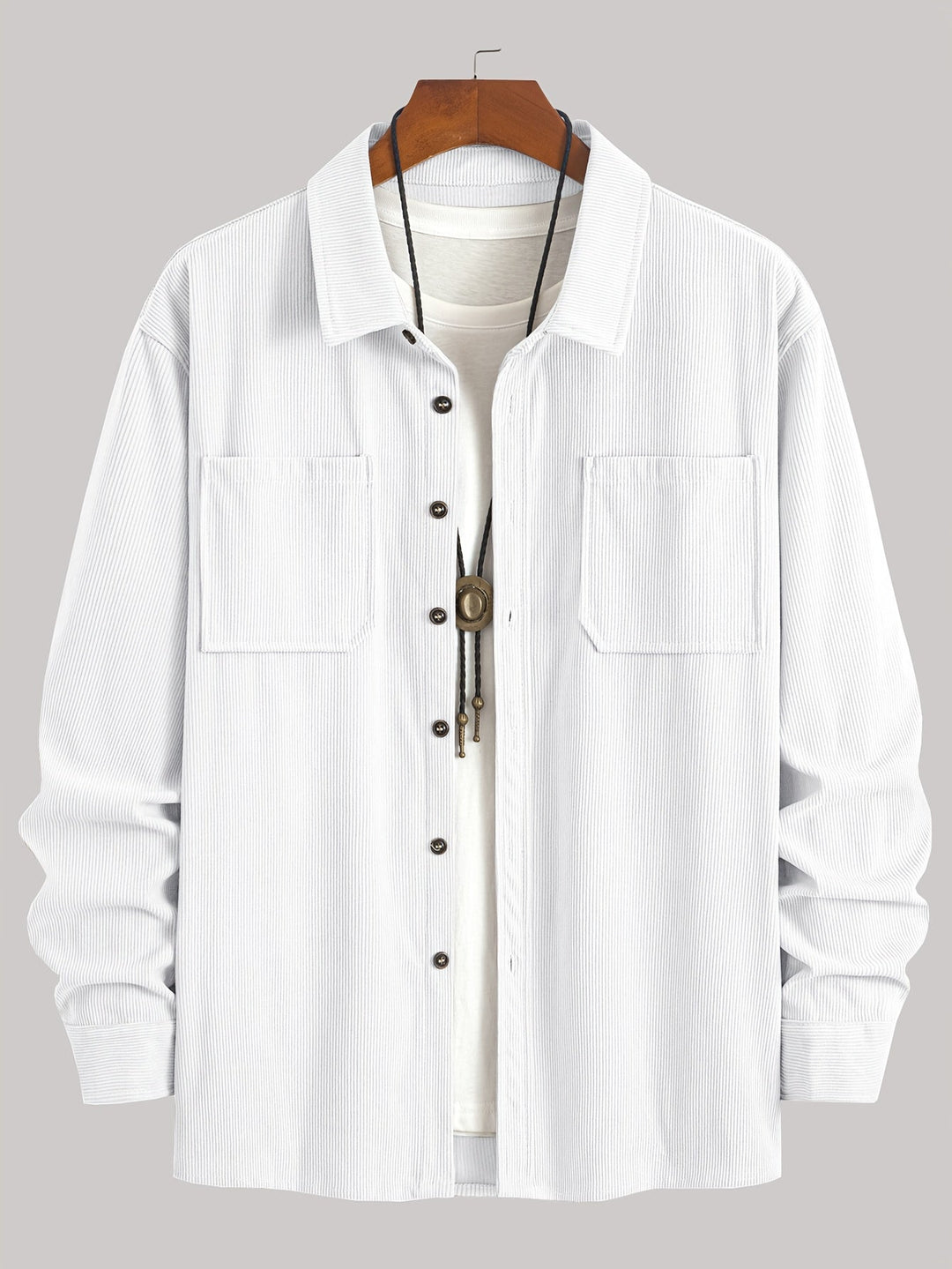 Lukas | Herren Langarm-Overshirt mit Knöpfen und Taschen