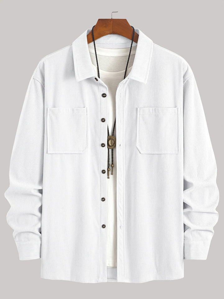 Lukas | Herren Langarm-Overshirt mit Knöpfen und Taschen