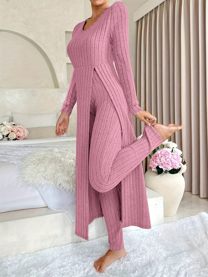 Aldea | Gemütliches Zwei-Teile Ribbed Lounge Set für Damen