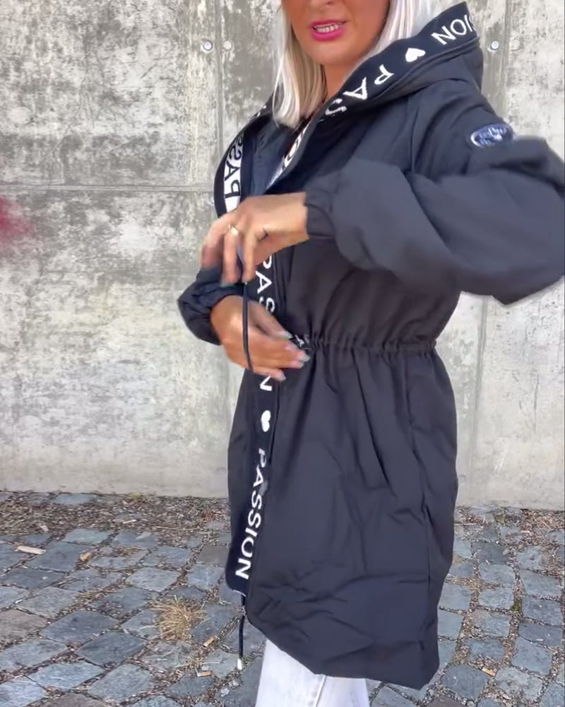 Alexa | Lässiger Mantel für Damen mit Kapuze und langen Ärmeln