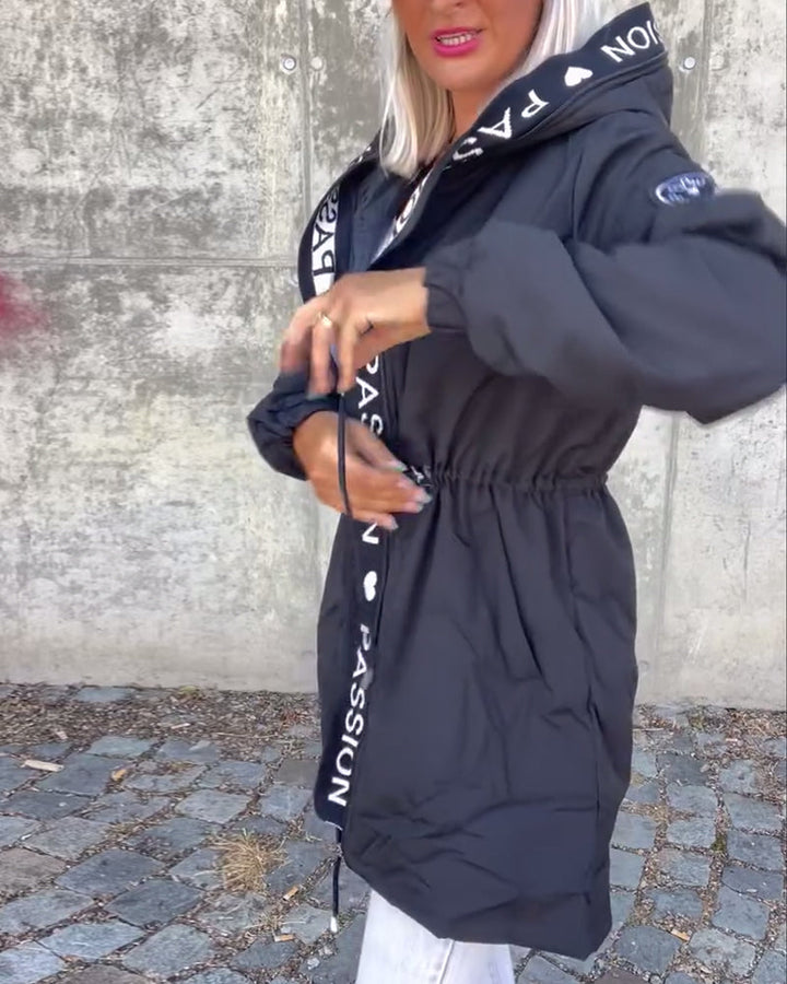 Alexa | Lässiger Mantel für Damen mit Kapuze und langen Ärmeln