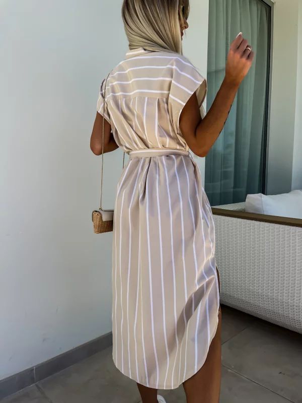 Fiona | Elegantes ärmelloses gestreiftes Kleid für Damen