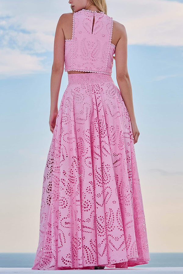 Althea | Romantisches Co-ord-Set für Damen mit Blumenmuster und Rundhalsausschnitt