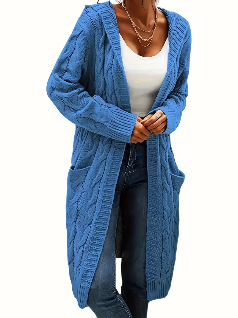 Navya | Damen Freizeit Cardigan mit V-Ausschnitt und langen Ärmeln