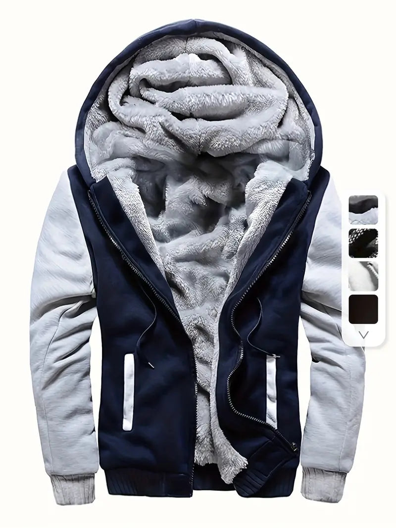 Noah | Warme Herren Jacke mit Kapuze und langen Ärmeln