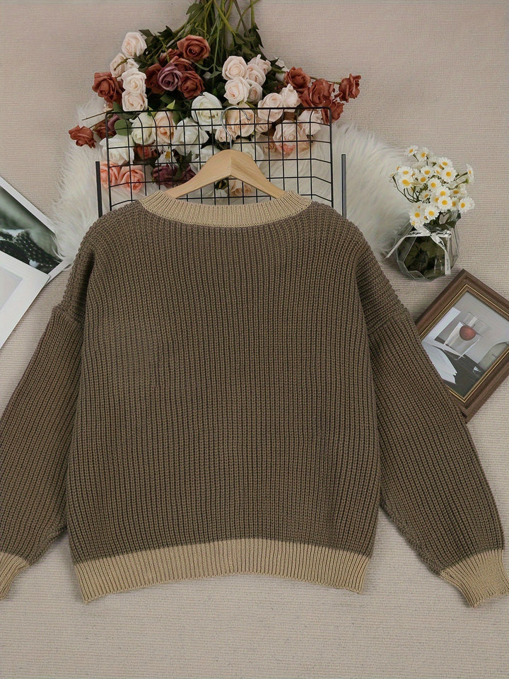 Der Marcelline | Stricktasche-Mantel für Damen mit Rundhalsausschnitt