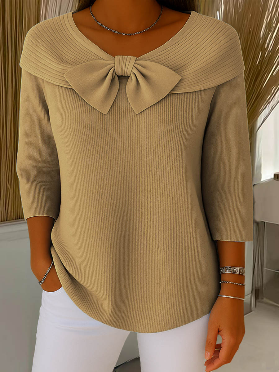 Helen | Eleganter Strickpullover für Damen mit Schleifendetail