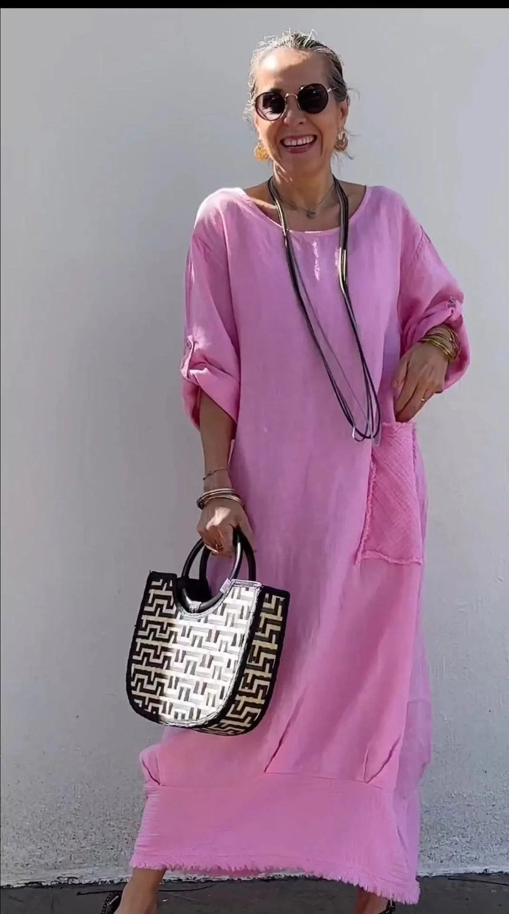 Leonore | Luftiges Oversized Maxikleid für Damen mit Rundhalsausschnitt
