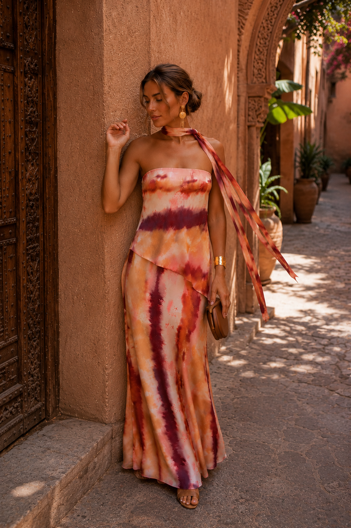 Damen Maxikleid, Trägerlos