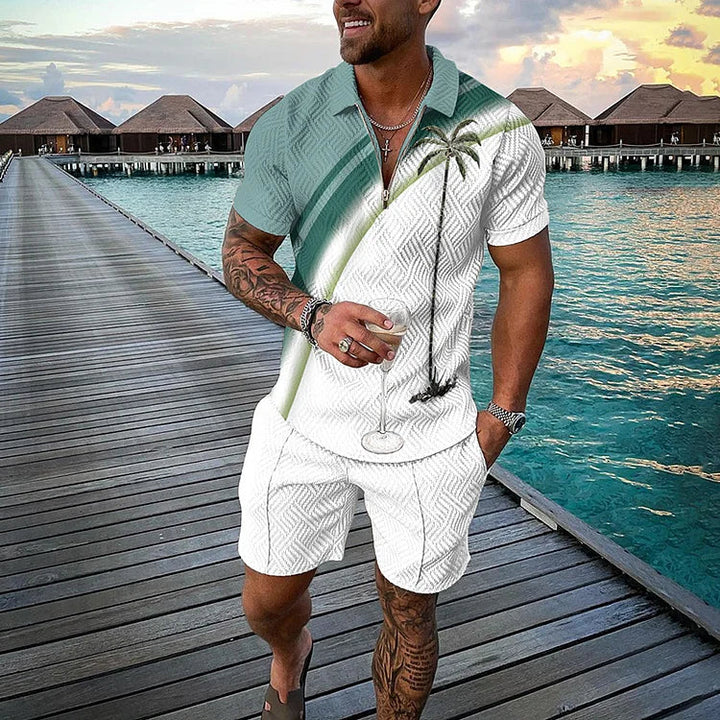 Max | Tropicana Poloshirt- und Shorts-Set für Herren