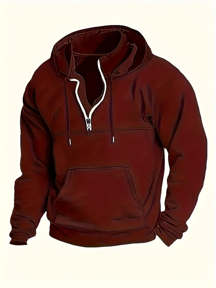 Tommie Herren Sweatshirt mit Reißverschluss, Kapuze und langen Ärmeln