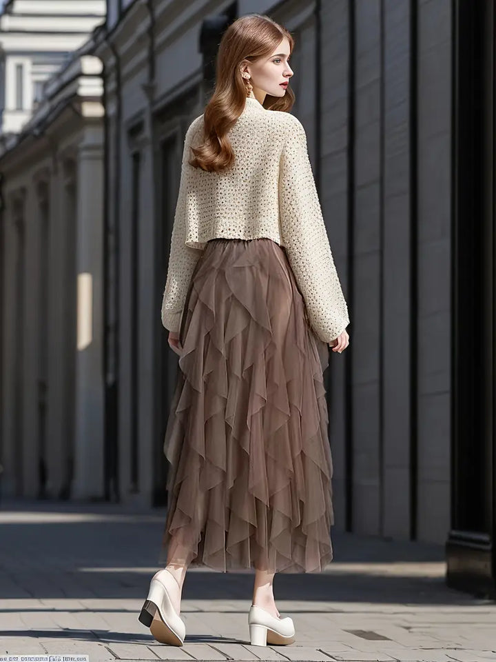 Cecil | Stilvoller Mesh-Layered Tutu-Rock für Damen