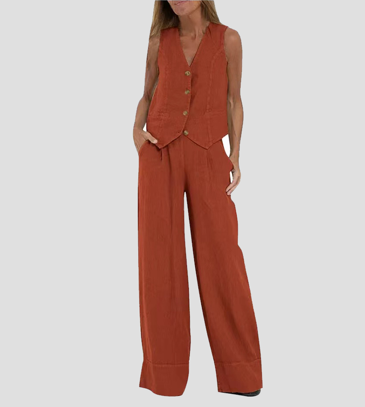 Ella | Weste Weite Hosen Set (Fast ausverkauft) für Damen