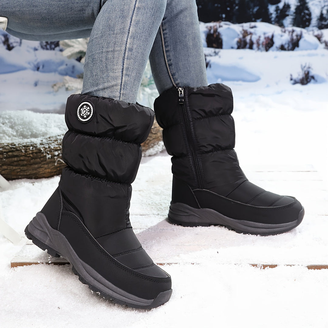 Premium Winterstiefel für Damen bis zur Wade mit flachem Absatz