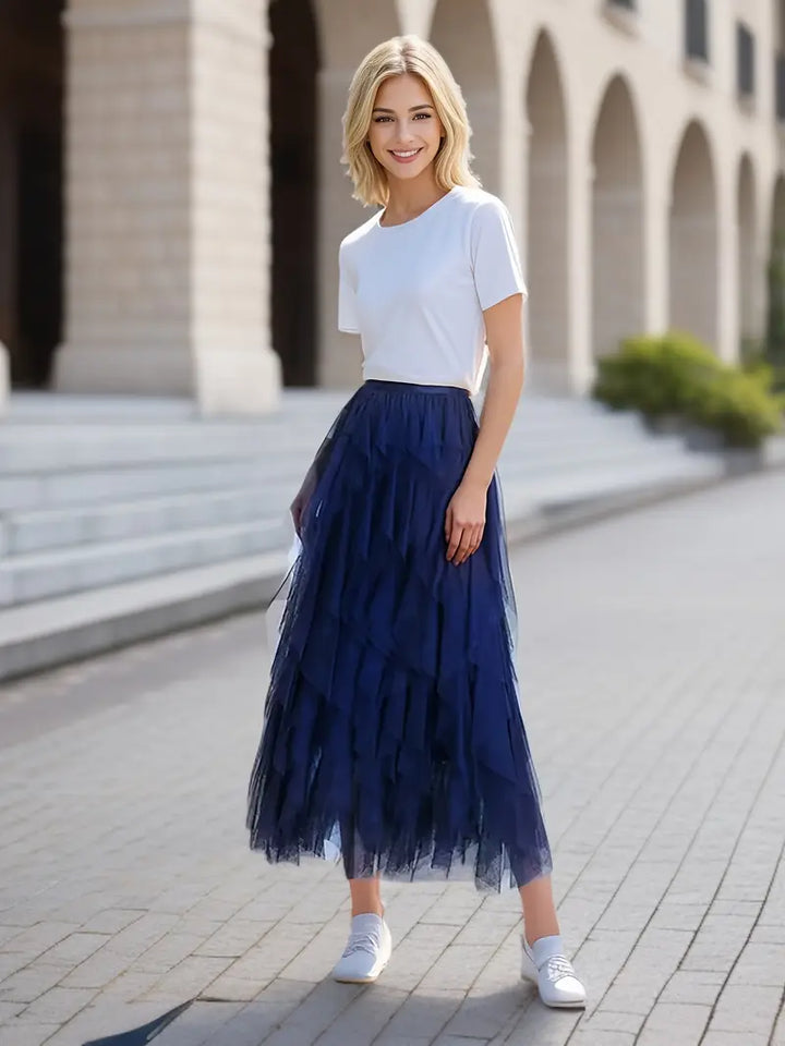 Cecil | Stilvoller Mesh-Layered Tutu-Rock für Damen
