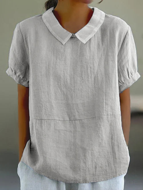 Amalie | Entspannt geschnittene Bluse für Damen mit Kragen