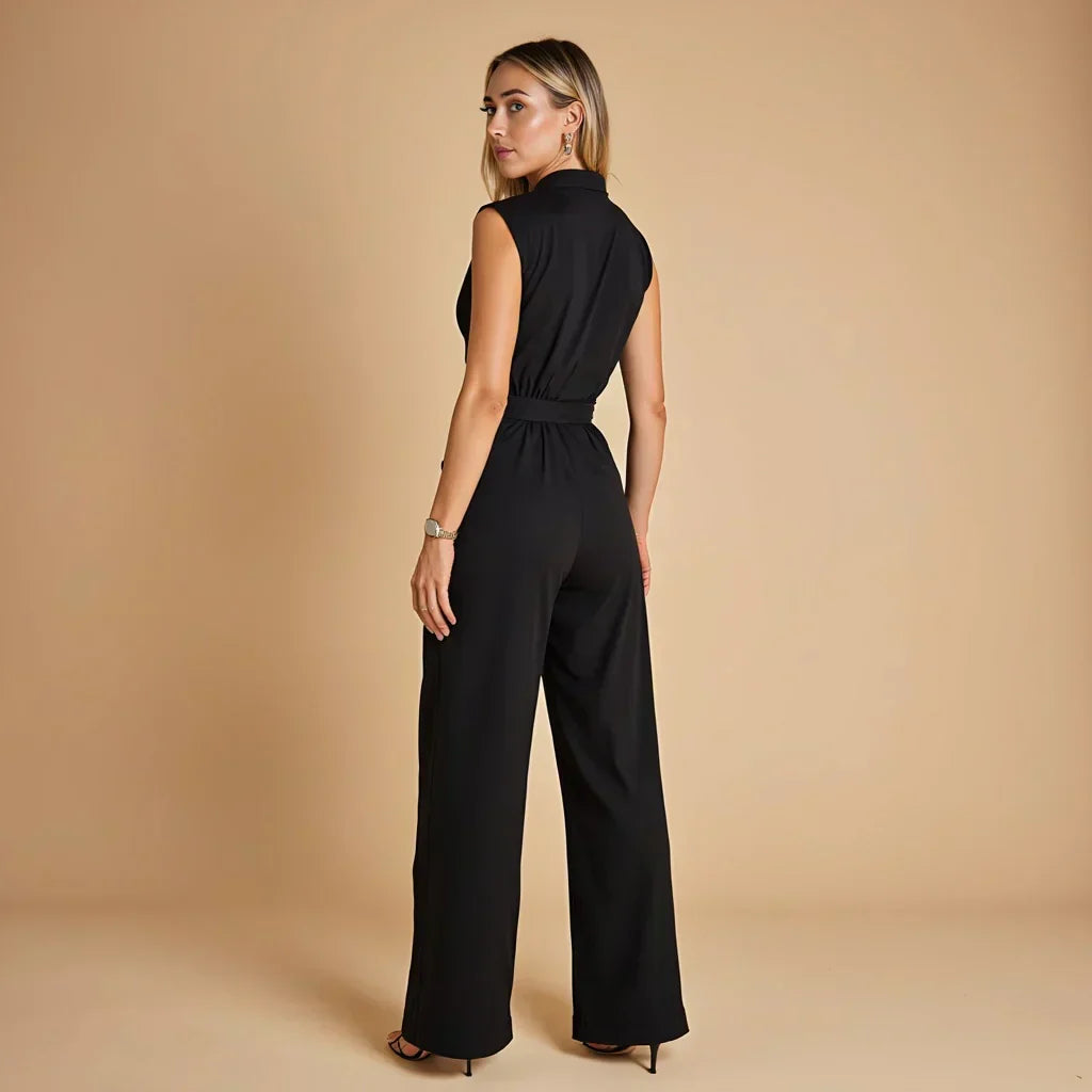 Elise | Ärmelloser Jumpsuit für Damen mit Stehkragen